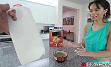 Stepbrother fucks stepsister's hairy pussy