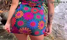 Wow! Spying on my half-sister bathing naked at the waterfall, she craved my hot load!