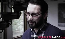 cute blonde teen 18+ bent over takes facial from monster cock in doggystyle