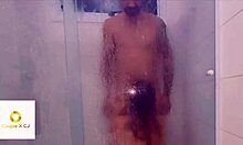 fucking the blonde wife in the bathroom and cumming inside