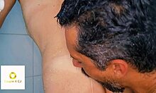 fucking the blonde wife in the bathroom and cumming inside