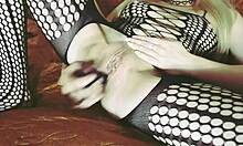 i watched this blonde maid playin with her pussy and dildo in the garage, couldn't stop till the end