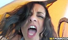 Latina girlfriend asks, 'Want to fuck in the tent?' Abby Lee Brazil 6