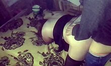 Intense doggy sex in dress and stockings