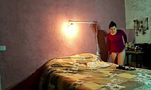 this spanish horny milf jerks off at home