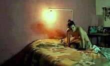 this spanish horny milf jerks off at home