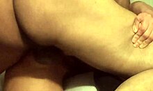 mature woman tries new activity at home