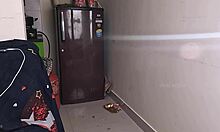 My friend's wife getting horny on a sex call while cleaning 🧹