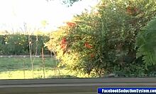 Nerdy college coed bent over, getting ass fucked doggystyle in group