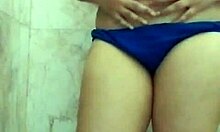 big boobs gorgeous girlfriend self fucking in bathroom