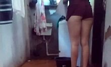 i recorded my maid hanging clothes all slutty like