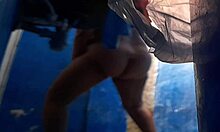 Hey, my curvy stepmom loves shower play so much! She’s always touching herself there.