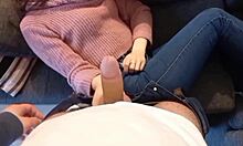 Mi Tia Gives Me a Wild Handjob at Home