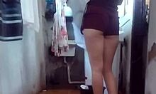 i recorded my maid hanging clothes all slutty like