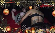Wow, blonde and brunette hotties make out in Christmas special! First time for Cristina Almeida!