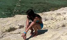 Cute Teen Strips On The Beach For You