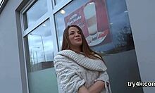 Sweet cutie performs deepthroat blowjob in POV before getting her soft vagina nailed hard.