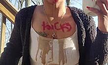 Messy outdoor desperation in public