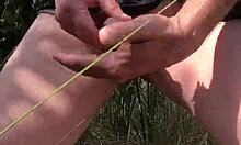 Walking Outdoors Pants Off, Feeling the Naked Freedom and Masturbating Alone