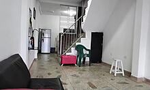 i cathc my horny colombian stepsis with big tits getting deepthroat and fucked in missionary and doggystyle by her bf's big cock in her room, then record it for her to do to me later