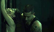 Teen ballerina dominated in intense BDSM bondage with glasses.