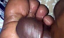 my girlfriend gives me a footjob