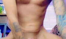 Adorable Twink Spanks Tight Ass with Dildo