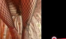 Friend Uses Feet in Pantyhose on Big Cock