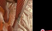 Friend Uses Feet in Pantyhose on Big Cock