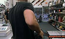 naughty amateur ebony babe gets fucked by pawn keeper on hidden cam