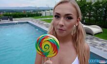 Petite teen deepthroats monster cock in doggystyle and cowgirl with jenny wild and stanley johnson