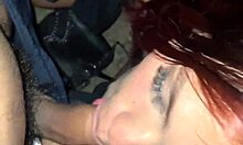 my curvy brunette girlfriend deepthroats in public