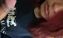 החברה הברונטית המעוקלת שלי עושה דיפ תרואט בציבור