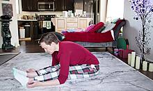 Yoga Lesson Turns into Intense Pussy Play with Shaved Milf Babe