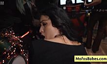 sexy brunette with spectacul big natural boobs fucked during live concert - nia bleu brett maker