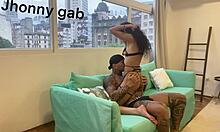 safira mel eats on the sofa seductively