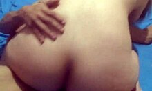 wife sits hard on husband's young friend's big black cock