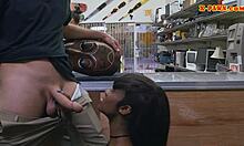 Petite ghetto babe sells mask and gets fucked! 😈