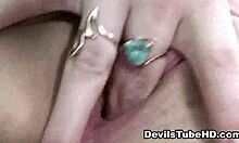 Sexy amateur blonde teen fingers herself solo