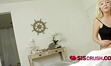 glamorous blonde takes every inch deep in her throat