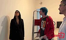 hot latina client lured us to the room with a sensual quickie, stripping down to reveal her muscular body and wet pussy lips