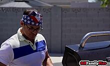 at the hot barbecue, two stepsister chicks hime marie and kyler quinn get into hardcore pussy fucking.