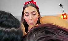 Teen Bitches Engage In Threesome Face Fucking And Deepthroat Sucking Their Friend's Dick