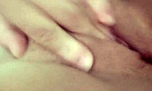 beautiful young girl masturbates her dripping wet pussy to orgasm