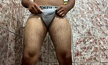 Gay Man Removes White Underwear In Shower For Solo Masturbation Session