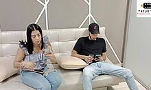 Horny Latina Stepsister Performs Deepthroat And Creampie On Cock