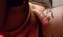 Amateur tranny enjoys generous anal orgasm during masturbation