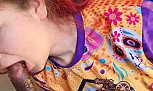 Sloppy blowjob ends with cum in mouth!