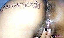 Colombian prostitute with big ass and tits bent over in doggystyle masturbation