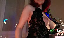 Hey, watch this sexy redhead babe stroke dildo to huge orgasm!